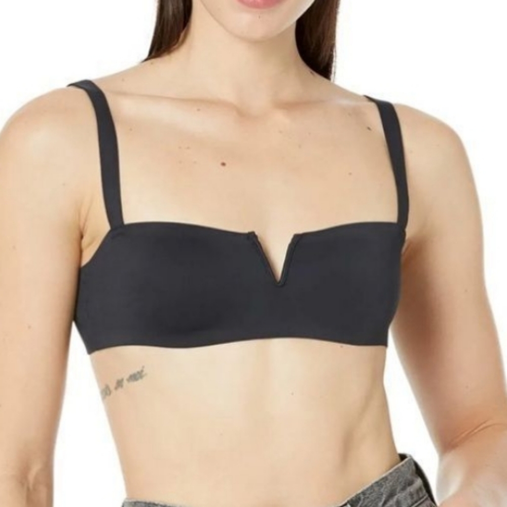 Free People Black V-Notch Strapless Bralette